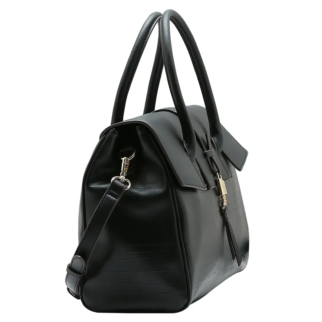 Bolsa Chenson Office Chic preta vista lateral com alça removível